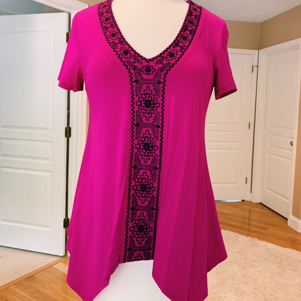 Fun Pink Patterned Loose Blouse